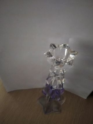 Portacandela in vetro h 18 cm base 7,5 cm bicolore