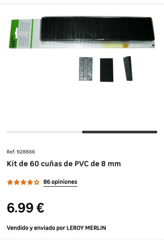 Cuñas de plástico. 60 unidades