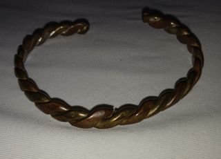 PULSERA BRAZALETE TRENZADO COBRE Y LATON -AÑOS 80'