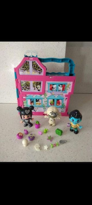 PinyPon Casa de los Fantasmas con 3 muñecos.