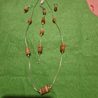 Conjunto collar pulsera y pendientes en plata ley