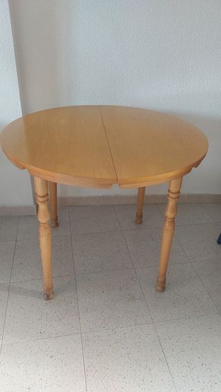 Mesa redonda madera extensible