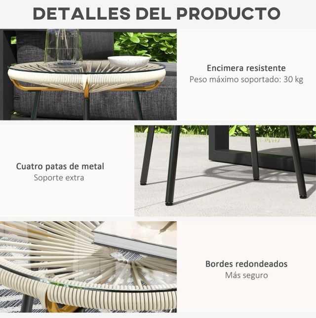 Tavolo ausiliario in rattan