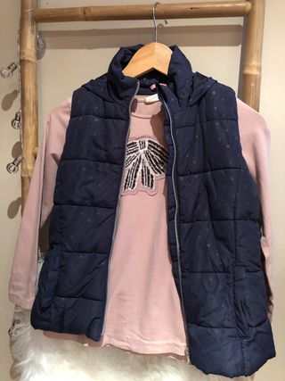 Chaleco y camiseta niña