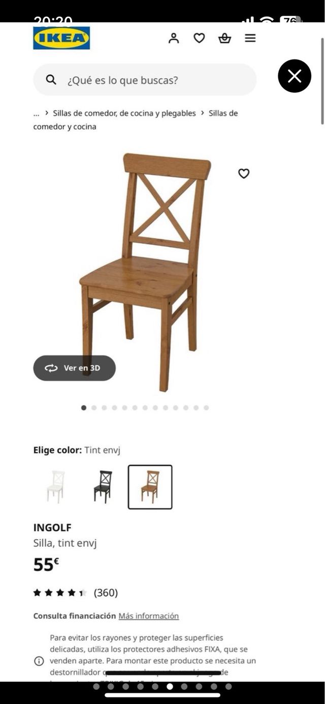 Mesa de comedor extensible + 6 sillas