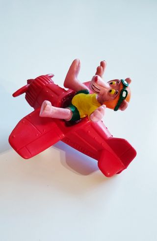 Pantera Rosa Avión Rojo Bullyland Años 80 PVC Rara