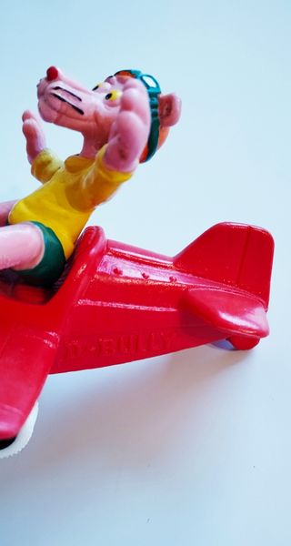 Pantera Rosa Avión Rojo Bullyland Años 80 PVC Rara