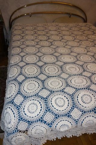 Copriletto coperta matrimoniale fatta a mano