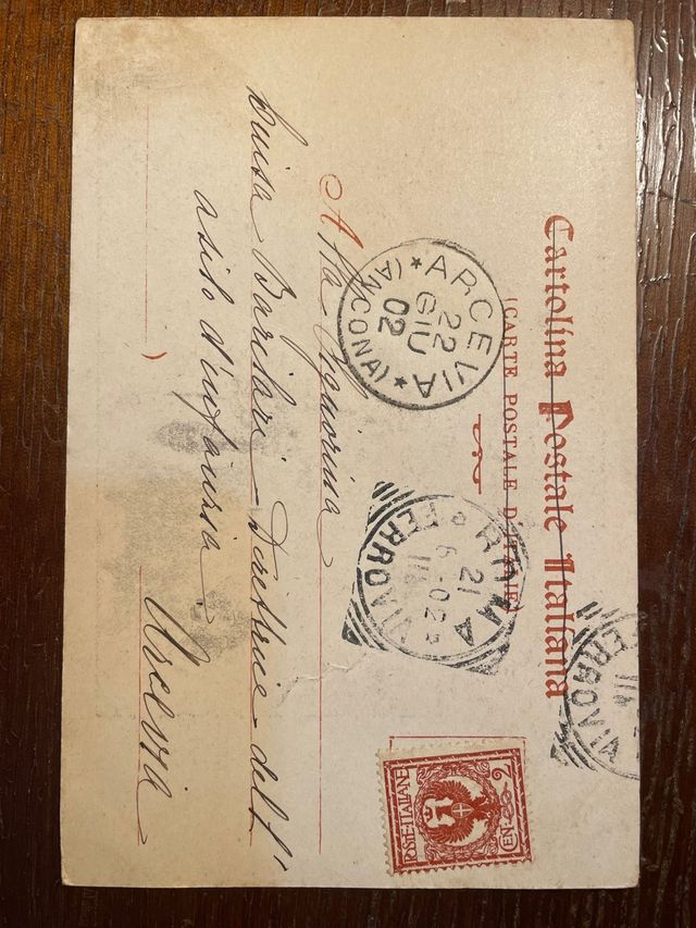 Cartolina postale da Roma viaggiata nel 1902
