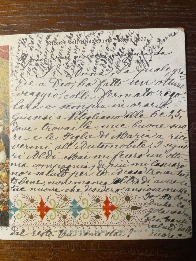 Cartolina postale in ricordo dell’anno Santo 1900