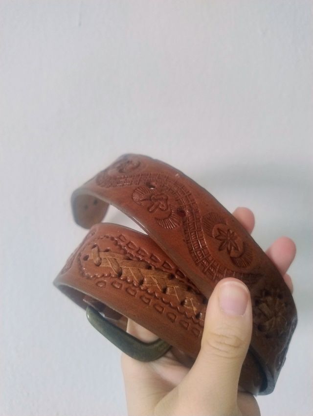 Cintura marrone in pelle vintage