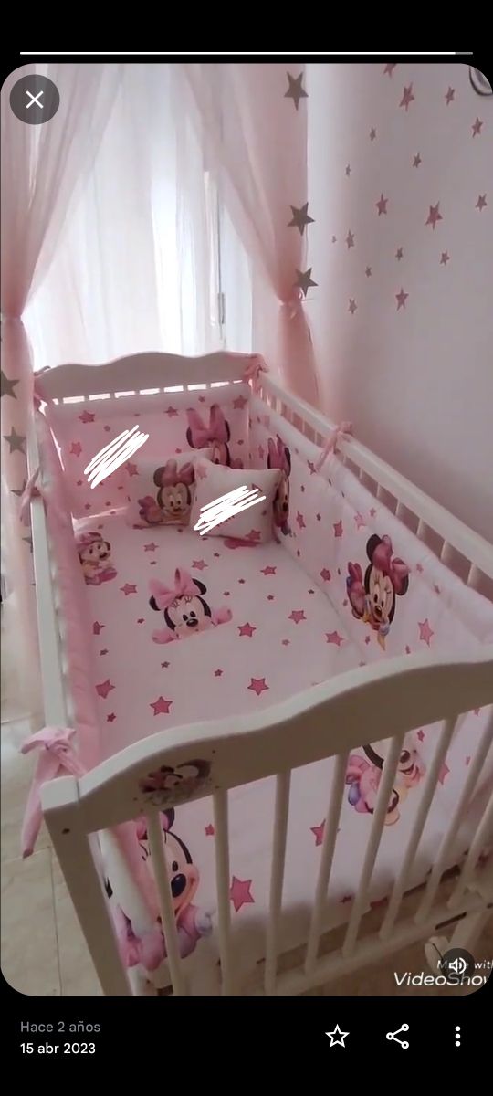 Funda protectora y acolchado para cuna bebe