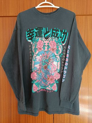 Camiseta manga larga print dragón