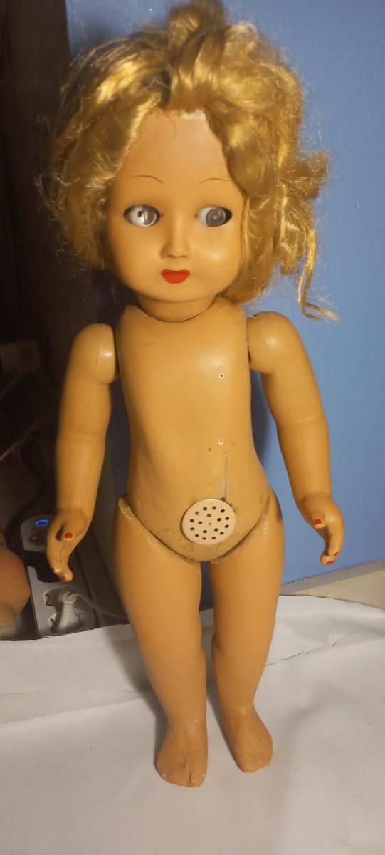 Bambola anziana anni '40'50 h.50cm