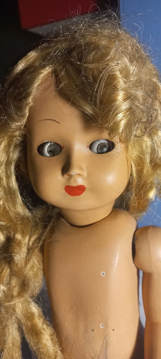 Bambola anziana anni '40'50 h.50cm