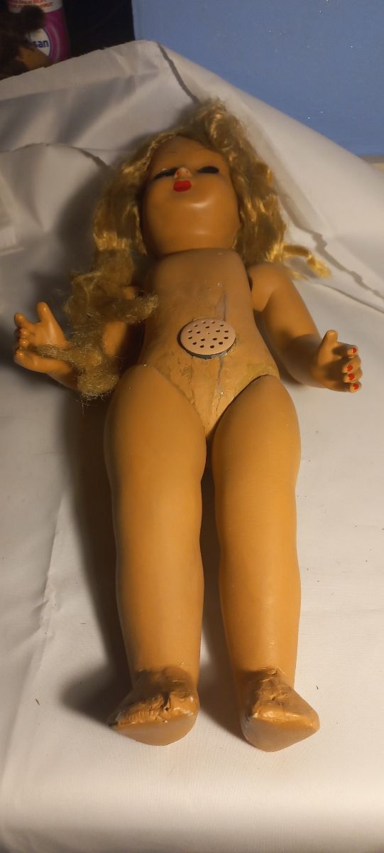 Bambola anziana anni '40'50 h.50cm