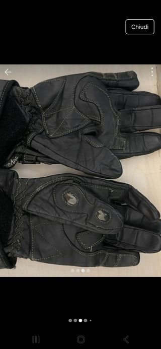 Guanti per moto in pelle con protezioni