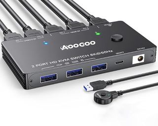 AOOCOO Conmutador KVM 2 PC 1 monitor 8K 60Hz