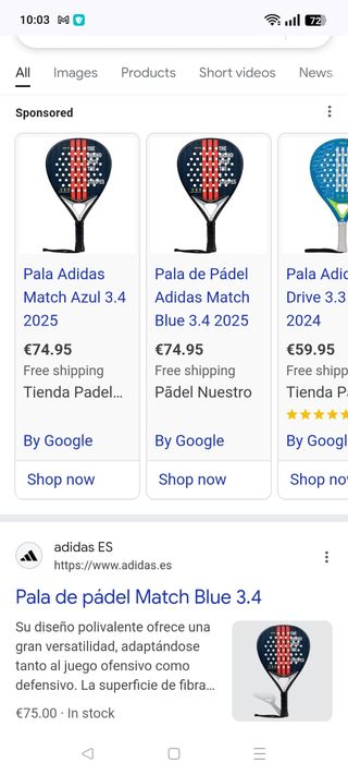 Pala Padel Adidas Match 3.4