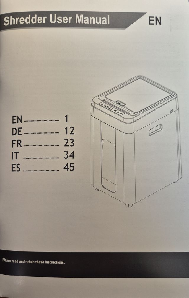 Destructora papel manual y automática 400 hojas