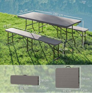 Mesa bancos plegables camping NUEVO