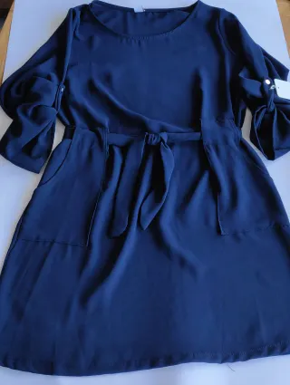 vestido ligero corto azul marino