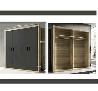 Muebles para Dormitorio en grafito-roble