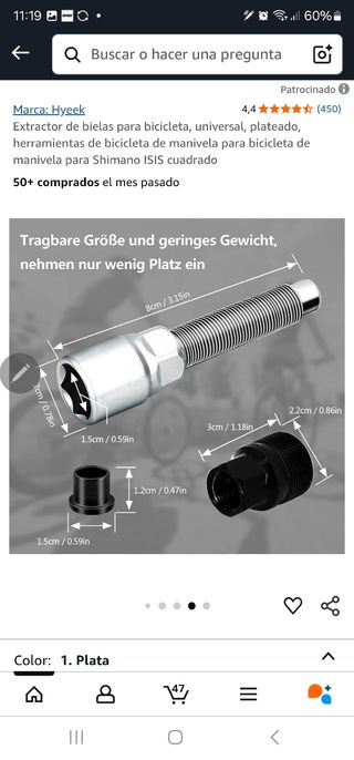 Extractor de pedalier Silverline