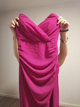 Vestido elegante fiesta fucsia