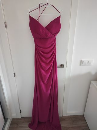 Vestido elegante fiesta fucsia