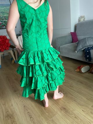 Traje flamenca verde corto