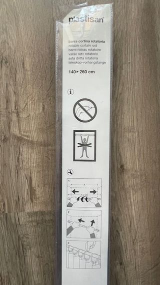 Barra de cortina de 140 cm hasta 260 cm