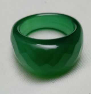 Anillo de Piedra Ágata Natural, Gema color Verde