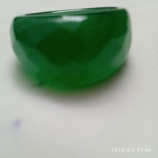 Anillo de Piedra Ágata Natural, Gema color Verde