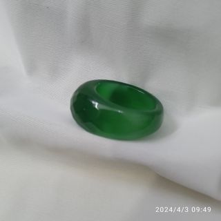 Anillo de Piedra Ágata Natural, Gema color Verde