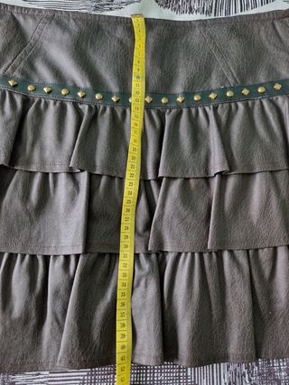 Minifalda Cuero Volantes
