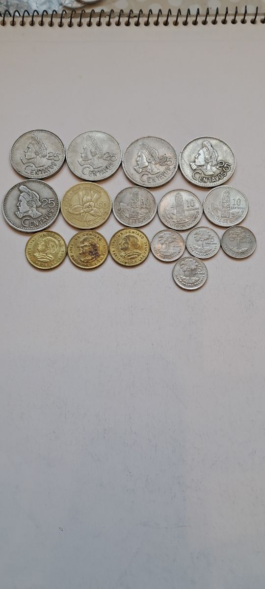 Monedas de Guatemala.