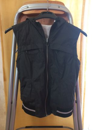 Chaleco negro reversible gris niño-niña