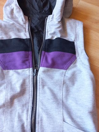 Chaleco negro reversible gris niño-niña