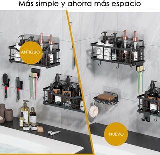 Estantería de ducha sin taladrar 9 piezas