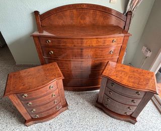 Conjunto de dormitorio-cabecero, 2mesitas + comoda