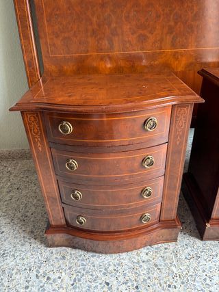 Conjunto de dormitorio-cabecero, 2mesitas + comoda