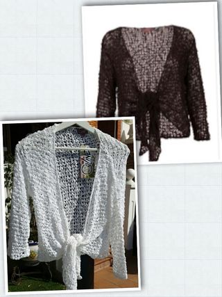 chaquetas tipo  bolero de rejilla blanca o negra