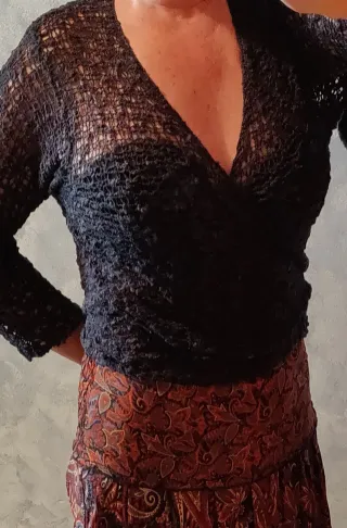 chaquetas tipo  bolero de rejilla blanca o negra
