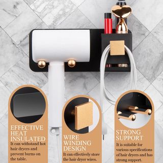 Soporte de pared para secador de pelo