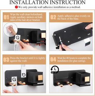 Soporte de pared para secador de pelo