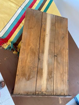 MESA VINTAGE MADERA Y METAL ANTIGUA