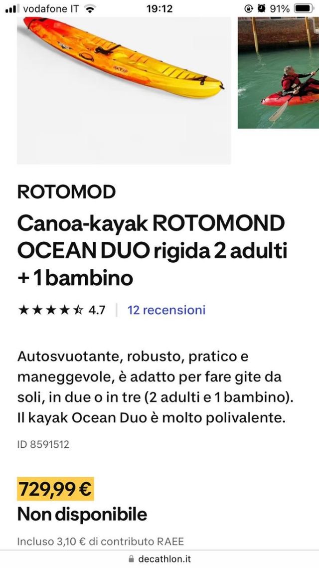 Canoa Kayak 2 posti - POLICORO