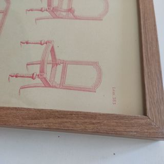 ANTIGUA LÁMINA ENMARCADA CARPINTERÍA SIGLO XIX