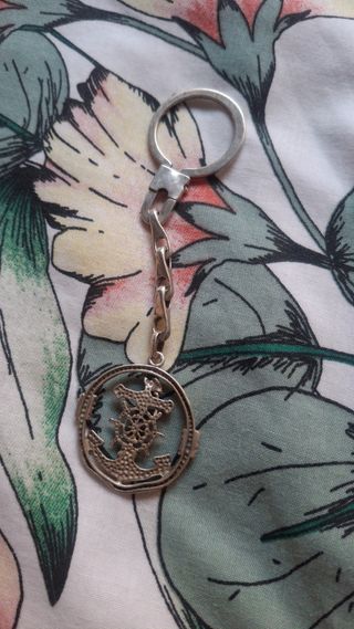 Llavero vintage en plata de la "Cruz Marinera"